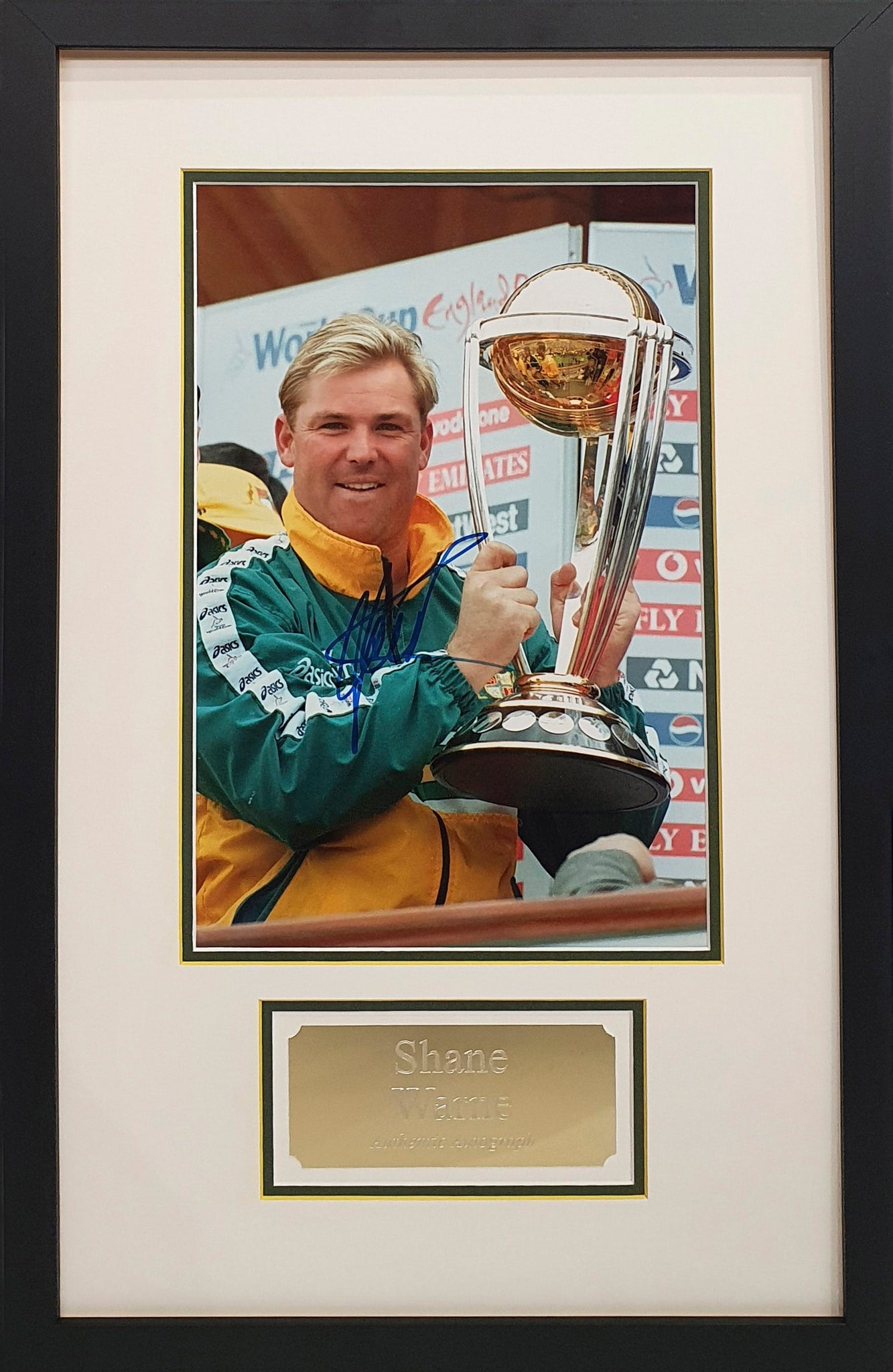 Shane Warne Signed Australian Cricket Photo - Framed with COA - Darling Picture Framing