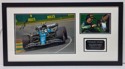 Fernando Alonso Signed Photo Aston Martin F1.