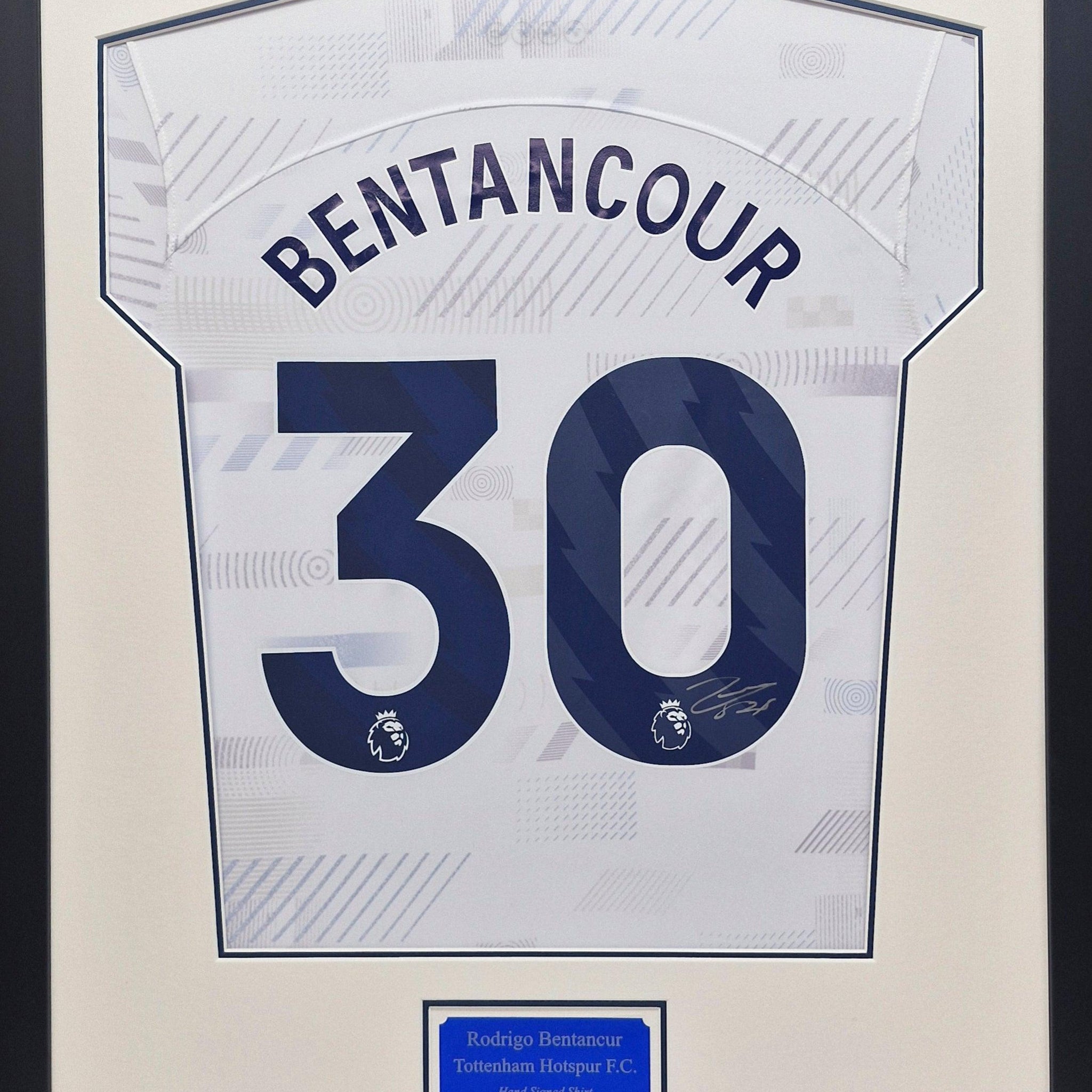 Rodrigo Bentancur Signed Spurs Shirt - Framed with COA - Darling Picture Framing