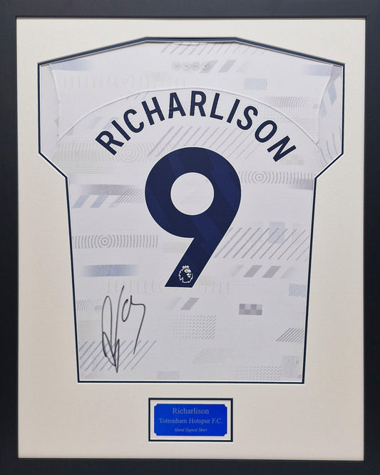 Richarlison Signed Spurs Shirt - Framed with COA - Darling Picture Framing