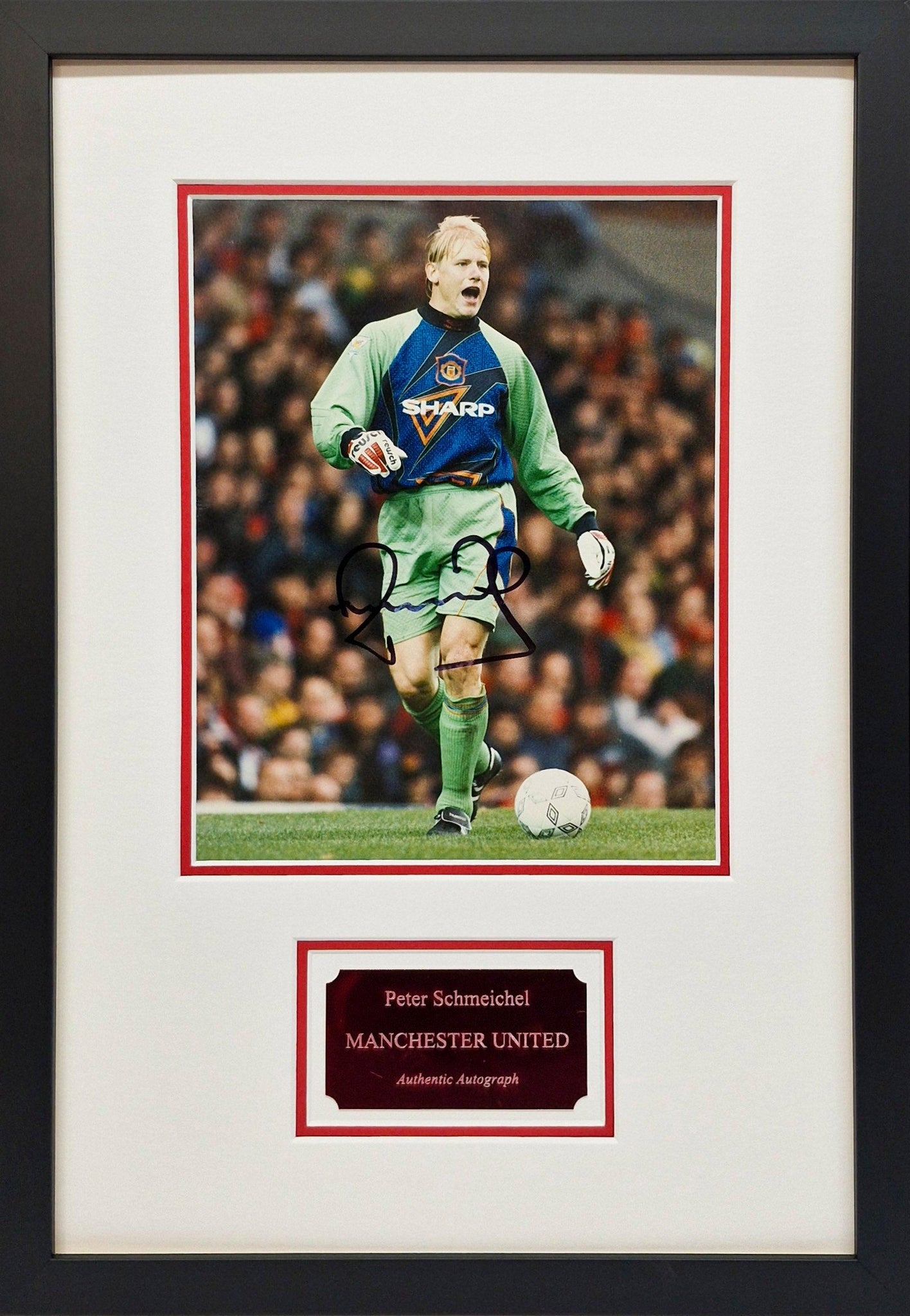 Peter Schmeichel Signed Manchester United Photo - Framed with COA - Darling Picture Framing