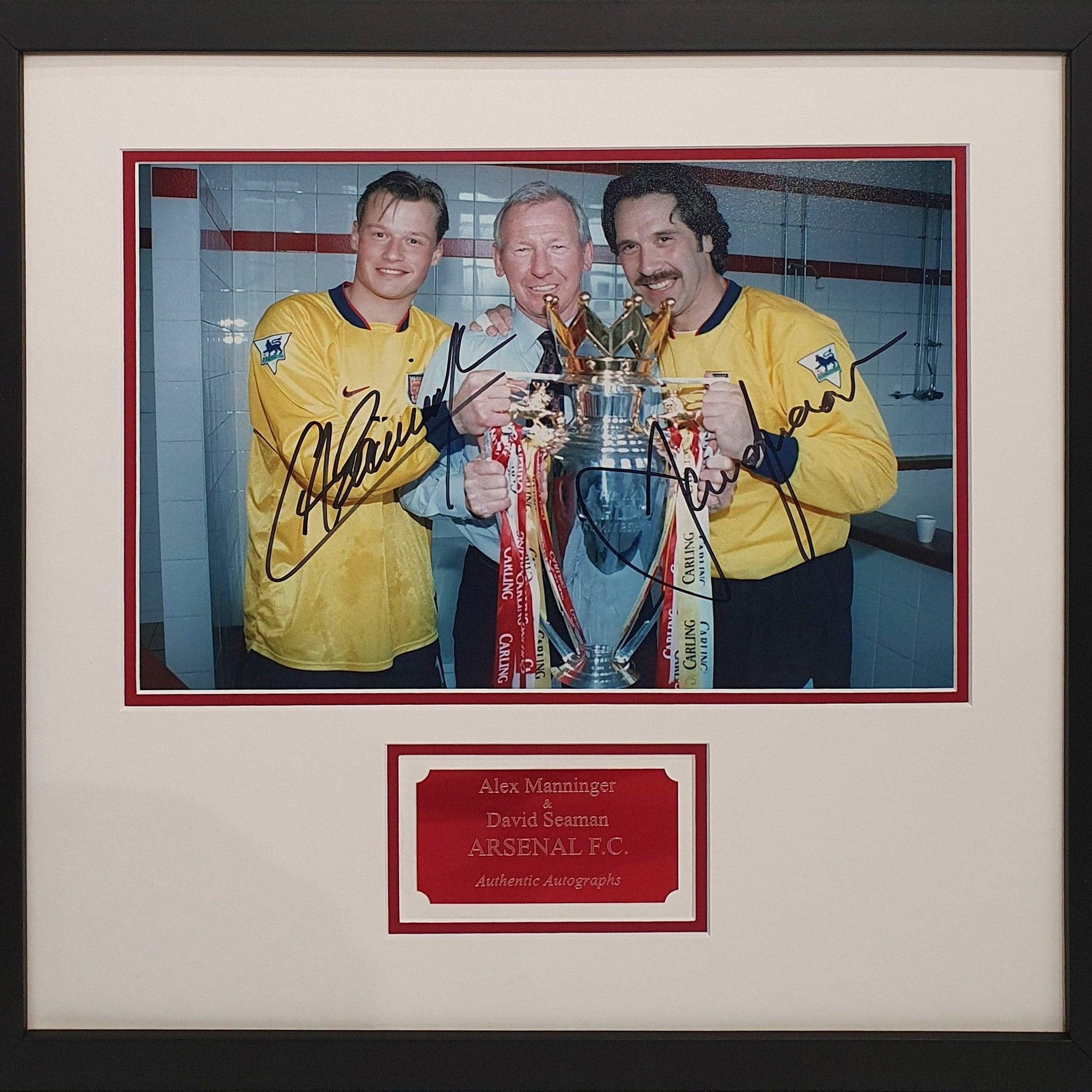 Alex Manninger & David Seaman Signed Arsenal Photo (Framed) - Darling Picture Framing