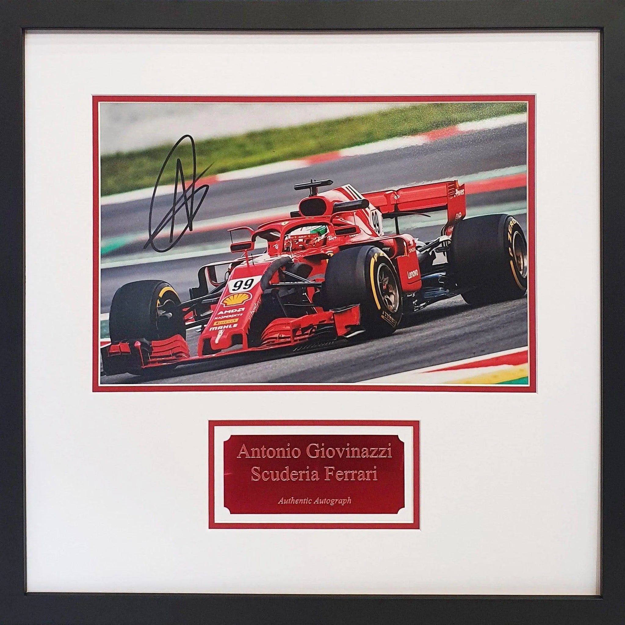 Antonio Giovinazzi Signed Ferrari Photo - Framed with COA - Darling Picture Framing