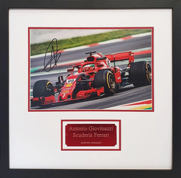 Antonio Giovinazzi Signed Ferrari Photo - Framed with COA - Darling Picture Framing