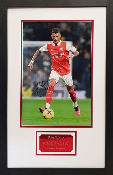 Ben White Signed Arsenal Photo (Framed) - Darling Picture Framing