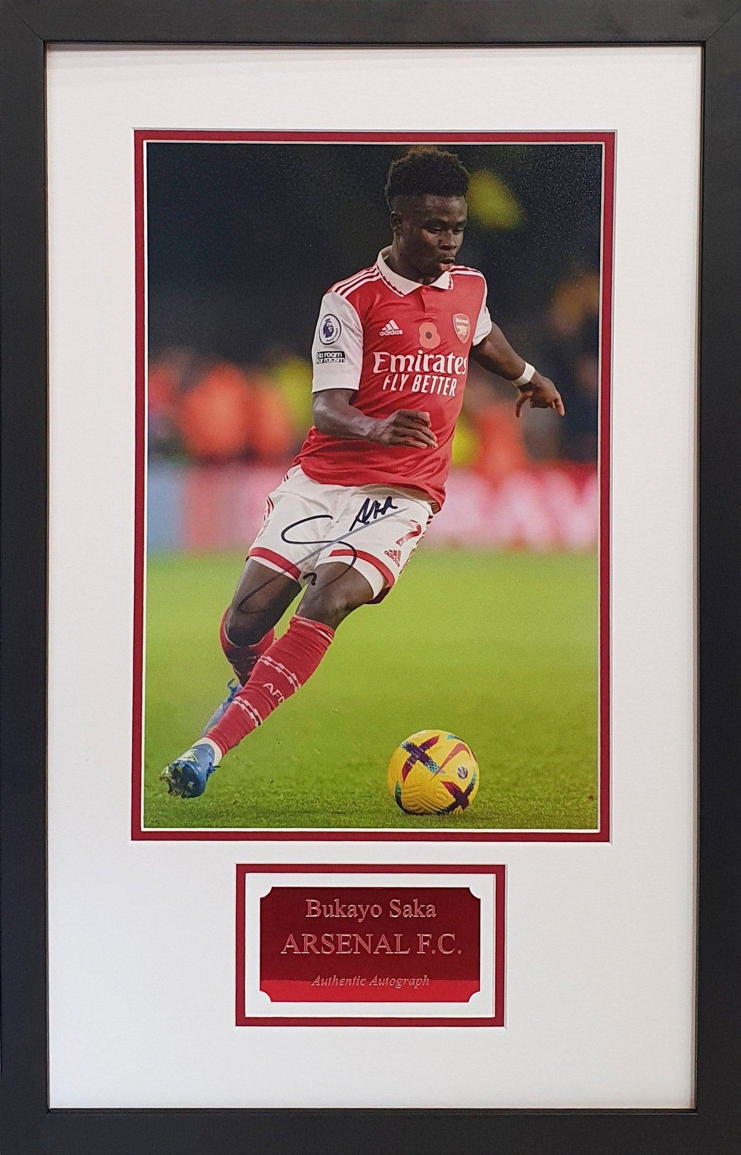 Bukayo Saka Signed Arsenal Photo - Framed with COA - Darling Picture Framing