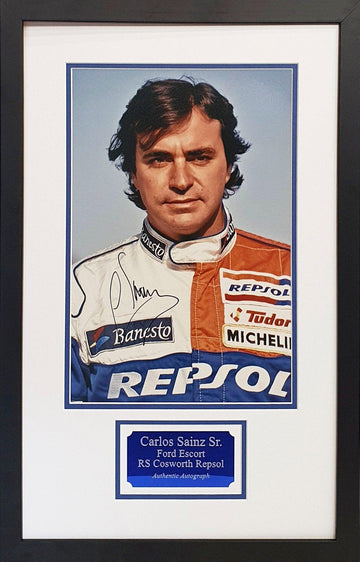 Carlos Sainz Signed Ford Repsol WRC Photo - Framed with COA - Darling Picture Framing