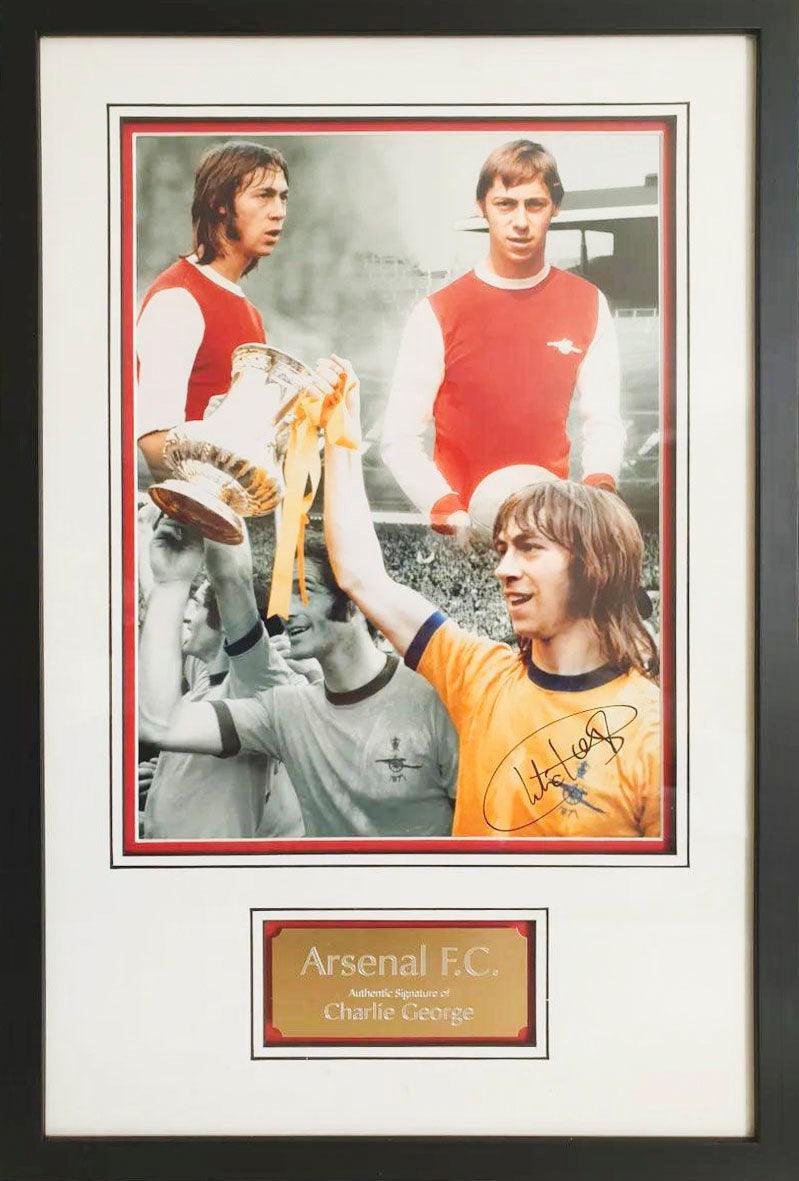 Charlie George Signed Arsenal Photo - Framed with COA - Darling Picture Framing