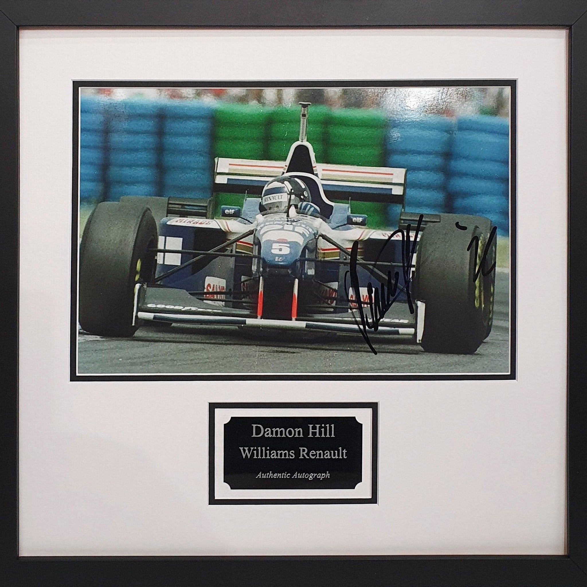 Damon Hill Signed Williams Renault F1 Photo - Framed with COA - Darling Picture Framing