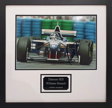 Damon Hill Signed Williams Renault F1 Photo - Framed with COA - Darling Picture Framing