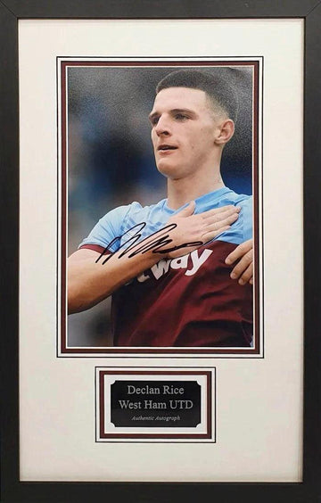 Declan Rice Signed West Ham United Photo - Framed with COA - Darling Picture Framing