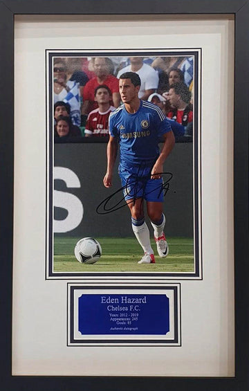 Eden Hazard Signed Chelsea Photo Presentation.