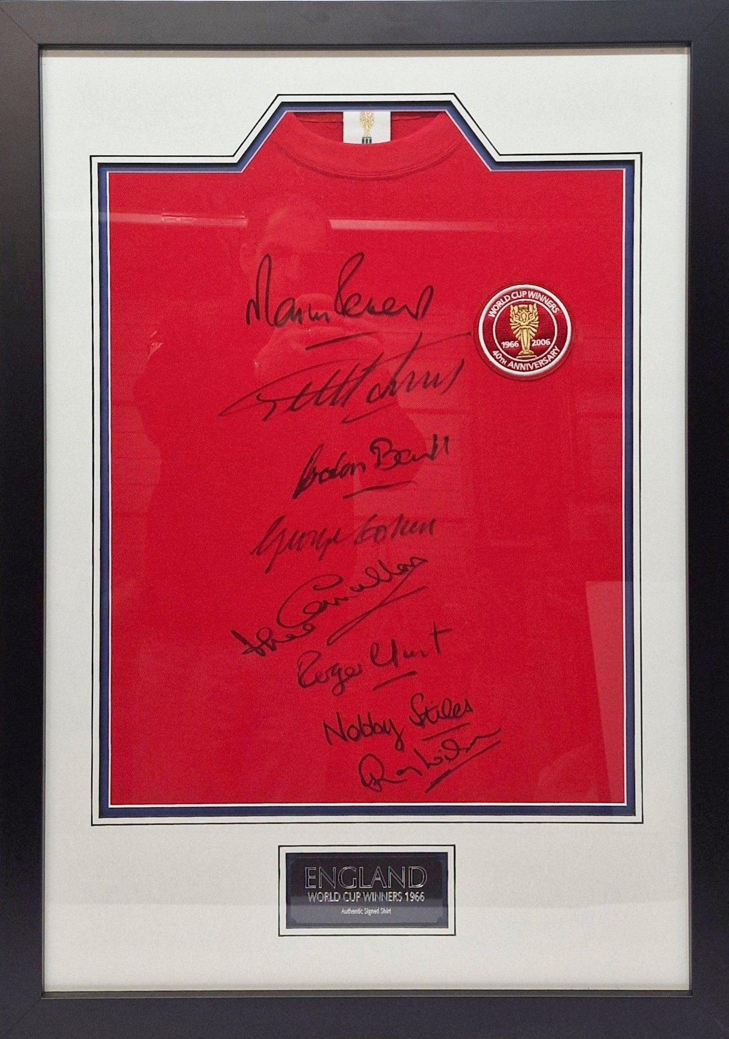 England 1996 World Cup Winners Framed Shirt, Signed by 8 - Framed with COA - Darling Picture Framing