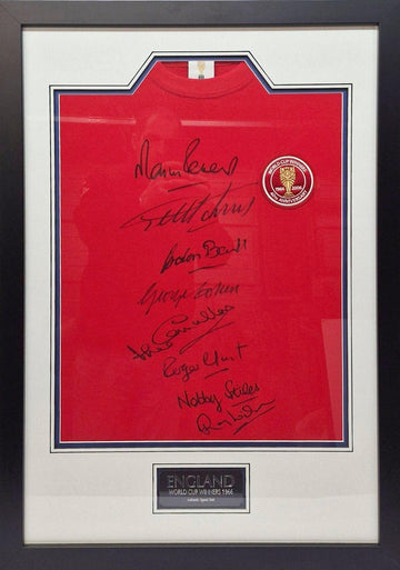 England 1996 World Cup Winners Framed Shirt, Signed by 8 - Framed with COA - Darling Picture Framing