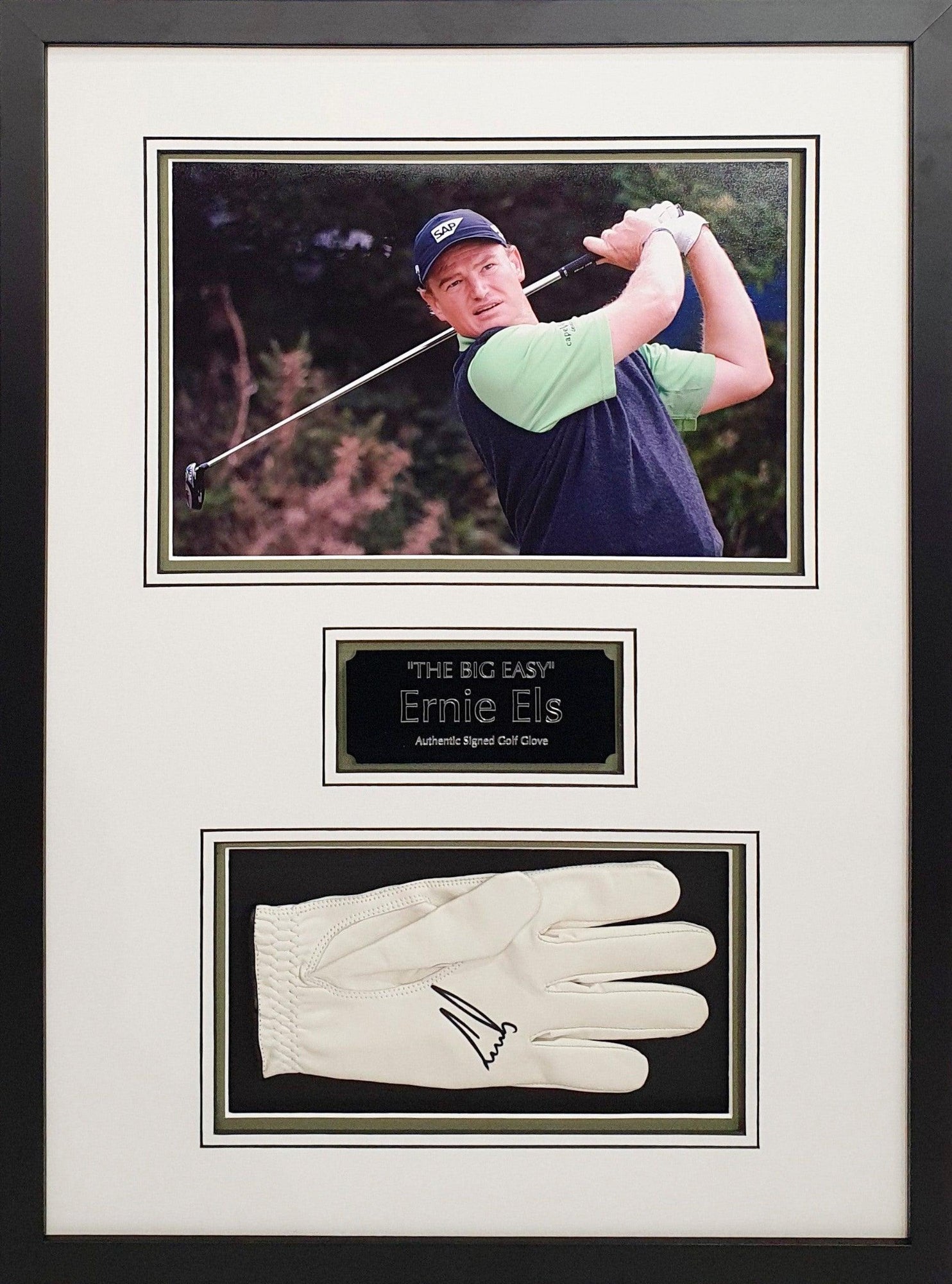 Ernie Els Signed Golf Glove - Framed with COA - Darling Picture Framing