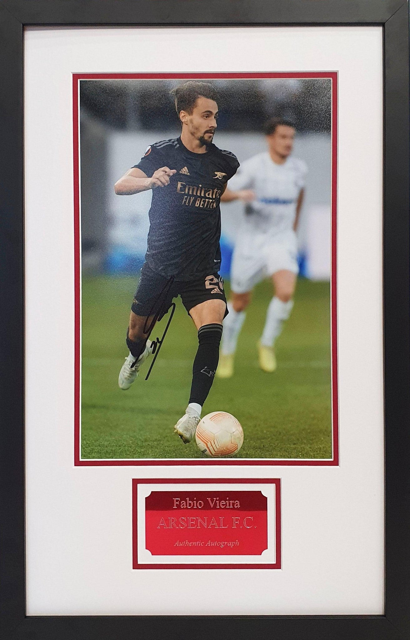 Fabio Vieira Signed Arsenal Photo - Framed with COA - Darling Picture Framing