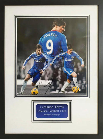 Fernando Torres hand-signed Chelsea 12”x11” framed photo with COA