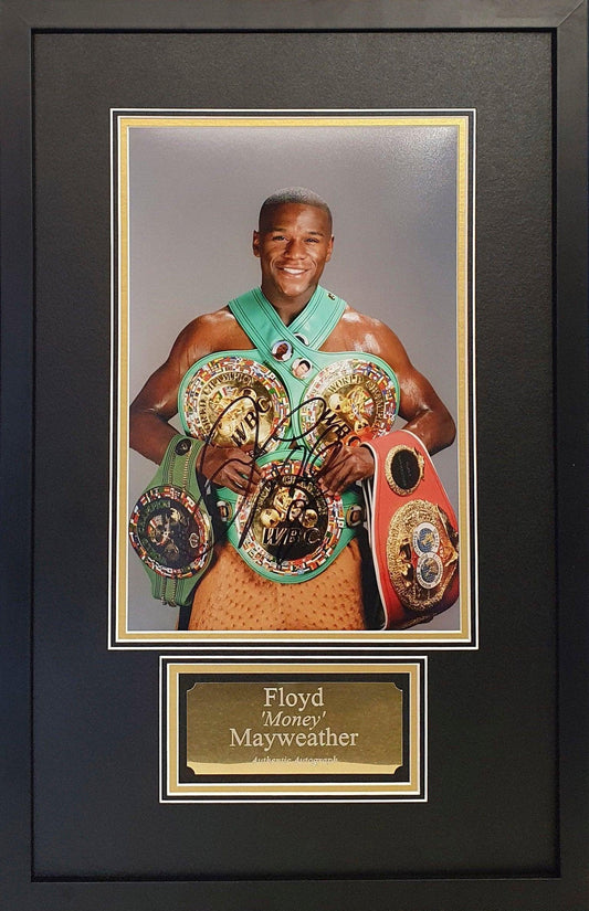 Floyd Mayweather Signed Boxing Photo - Framed with COA - Darling Picture Framing