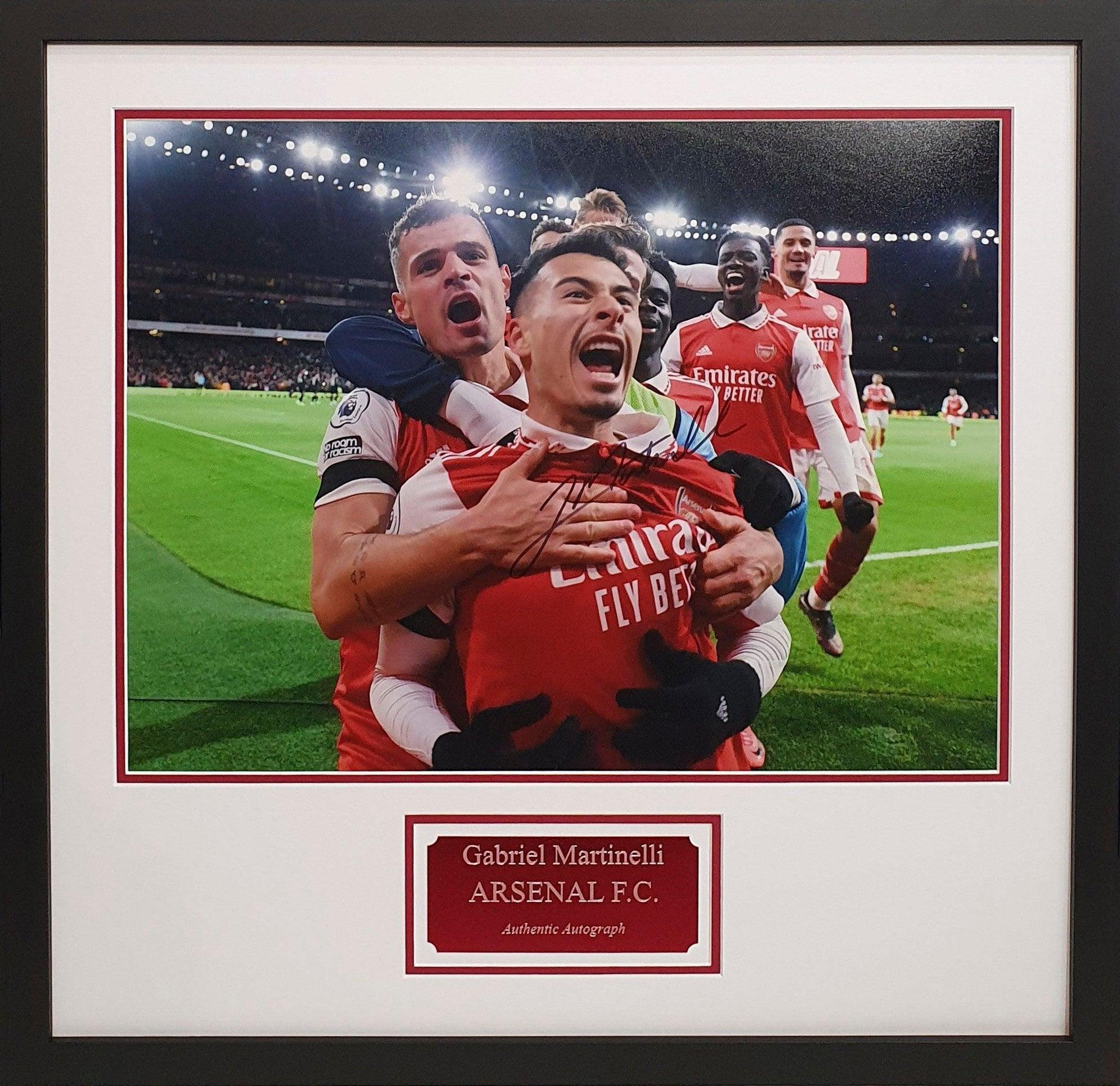 Gabriel Martinelli Signed Large Arsenal Photo - Framed with COA - Darling Picture Framing