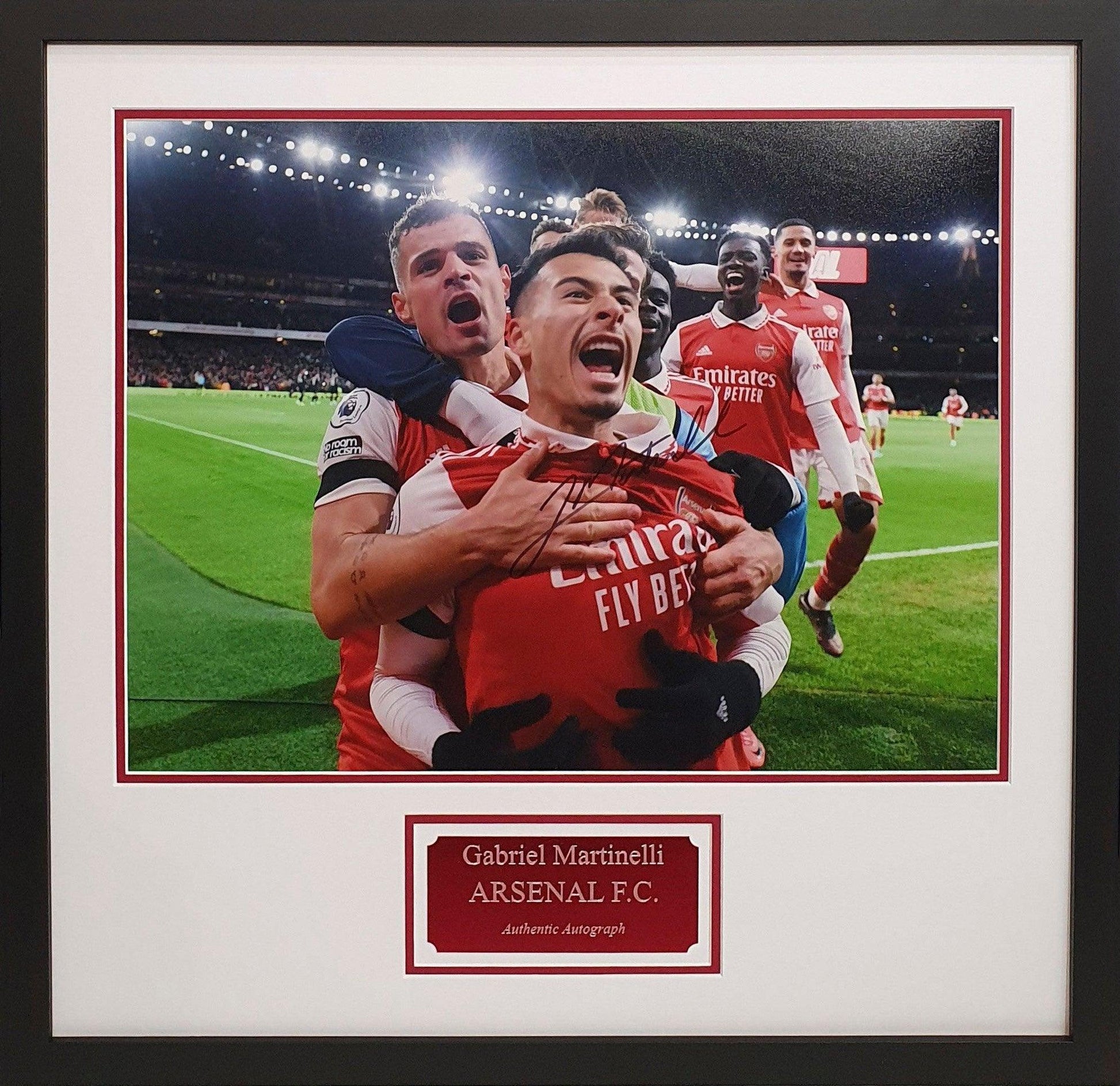 Gabriel Martinelli Signed Large Arsenal Photo - Framed with COA - Darling Picture Framing