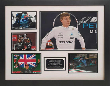 George Russell Signed Mercedes AMG Petronas F1 Photo - Framed with COA - Darling Picture Framing