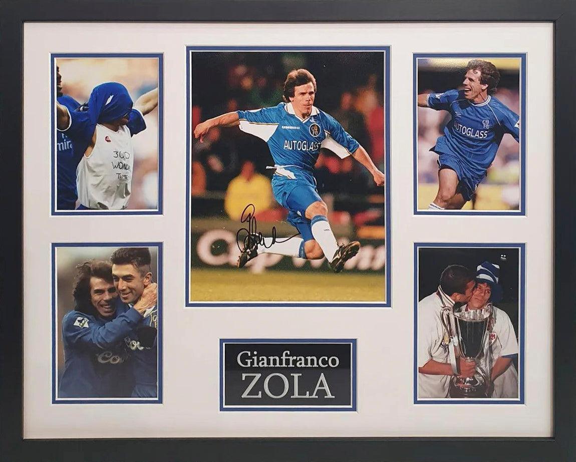 Gianfranco Zola Signed Chelsea Photo - Framed with COA - Darling Picture Framing