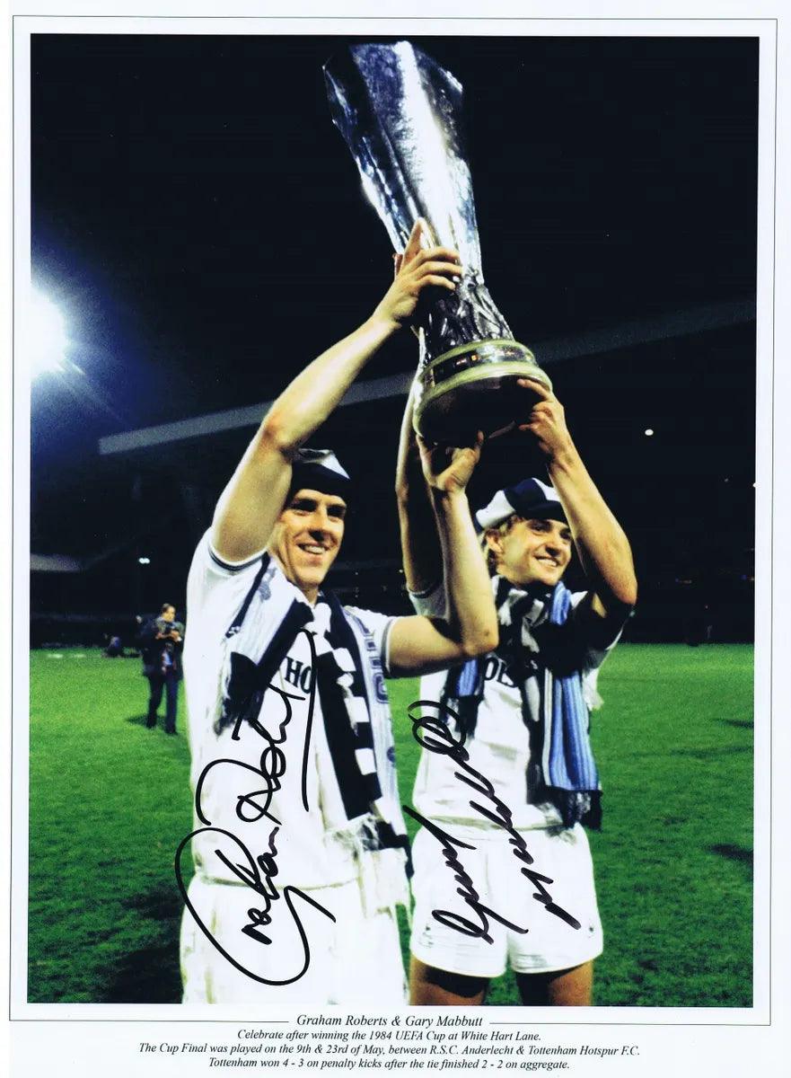 Graham Roberts & Gary Mabbutt Signed Spurs Photo. - Darling Picture Framing