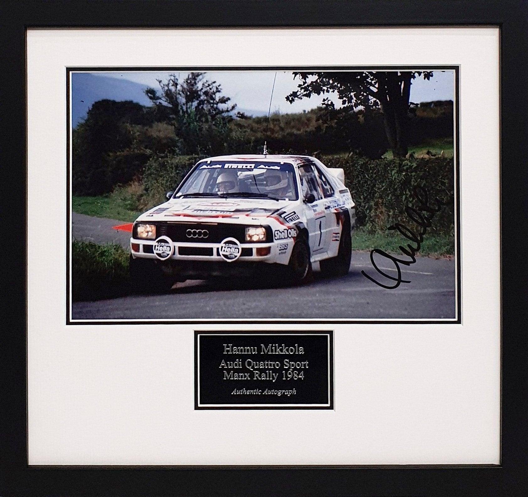 Hannu Mikkola Signed Audi Quattro Sport Photo - Framed with COA - Darling Picture Framing