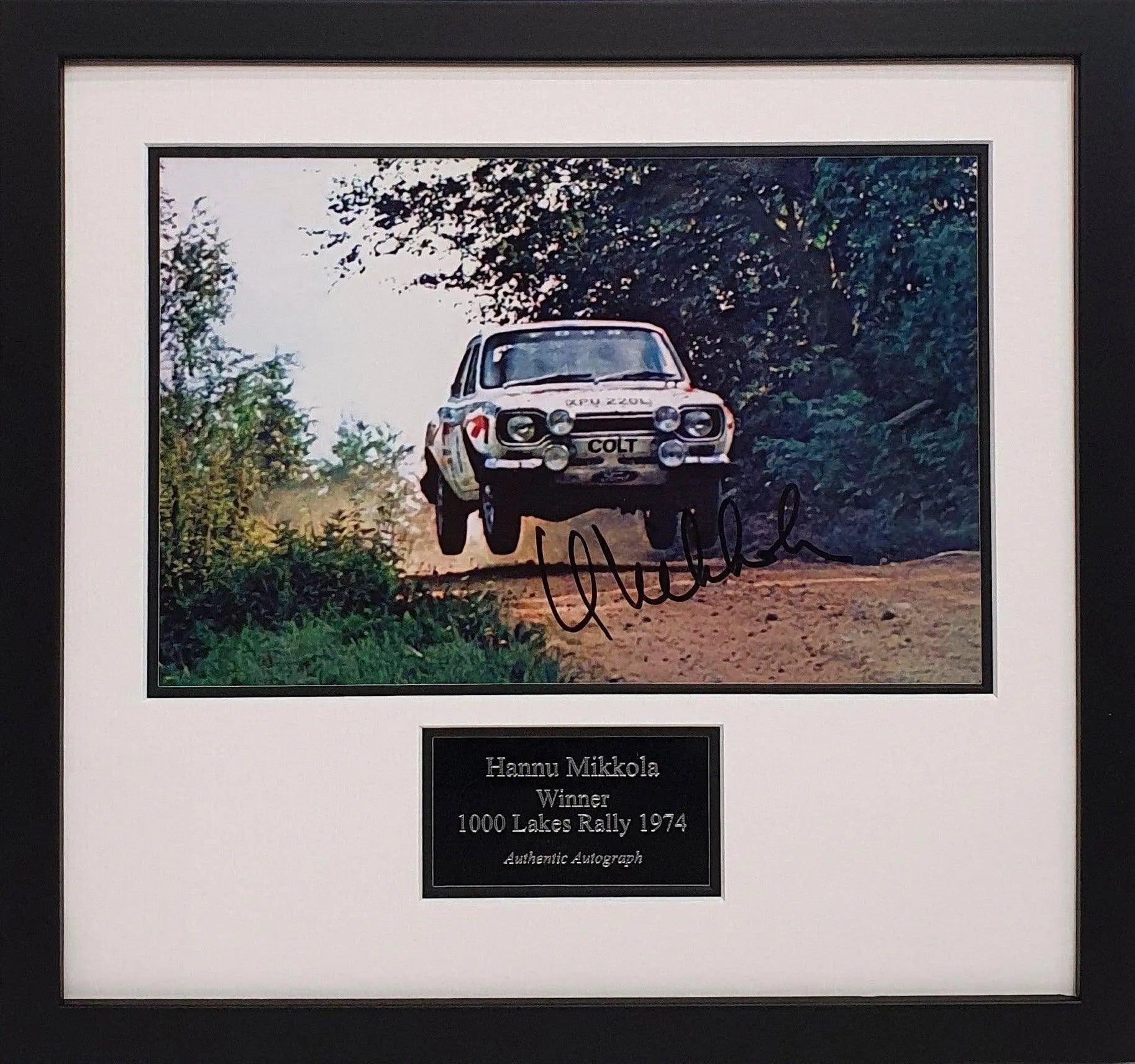 Hannu Mikkola Signed Escort RS1600 Photo - Framed with COA - Darling Picture Framing