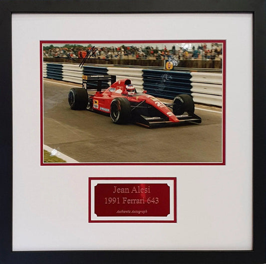 Jean Alesi Signed Ferrari F1 Photo - Framed with COA - Darling Picture Framing