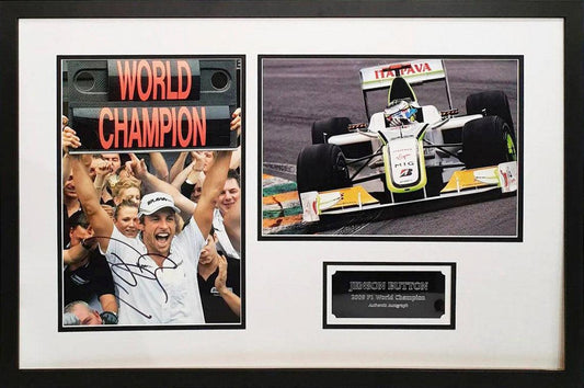 Jenson Button Signed F1 World Champion 2009 Photo – Framed with COA - Darling Picture Framing