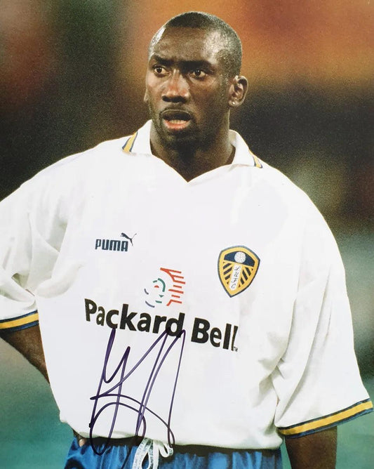 Jimmy Floyd Hasselbaink Signed Leeds Photo with COA - Darling Picture Framing