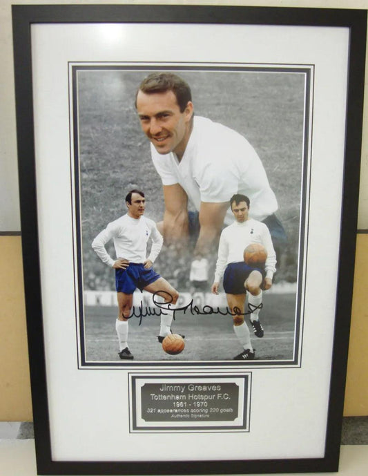 Jimmy Greaves Signed Spurs Photo Framed. - Darling Picture Framing