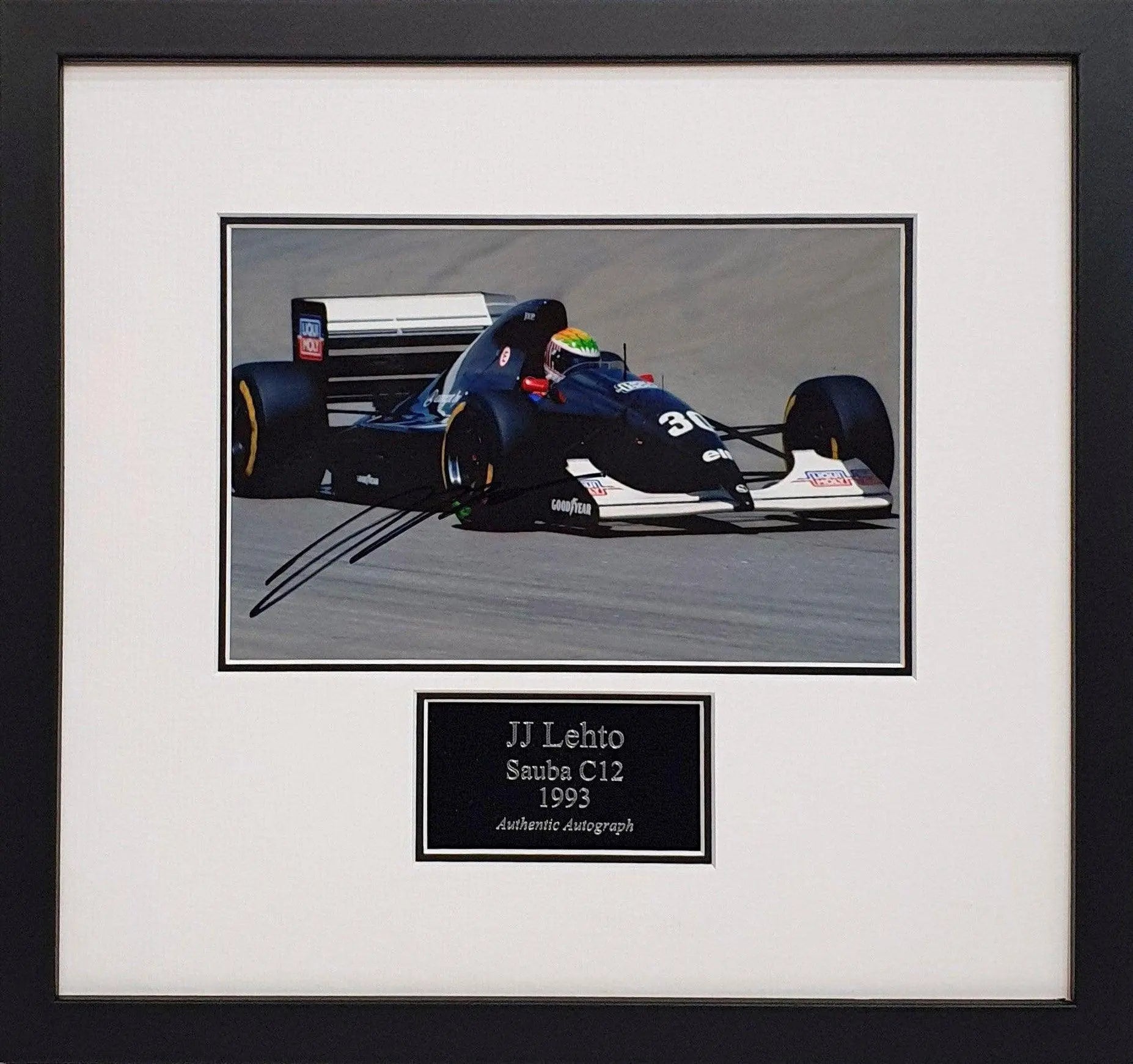 JJ Lehto Signed Sauba C12 1993 F1 Photo - Framed with COA - Darling Picture Framing