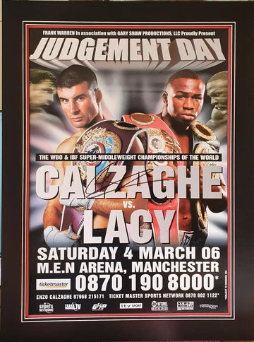 Joe Calzaghe v Lacy Signed Original Fight Poster Comes Mounted - Darling Picture Framing