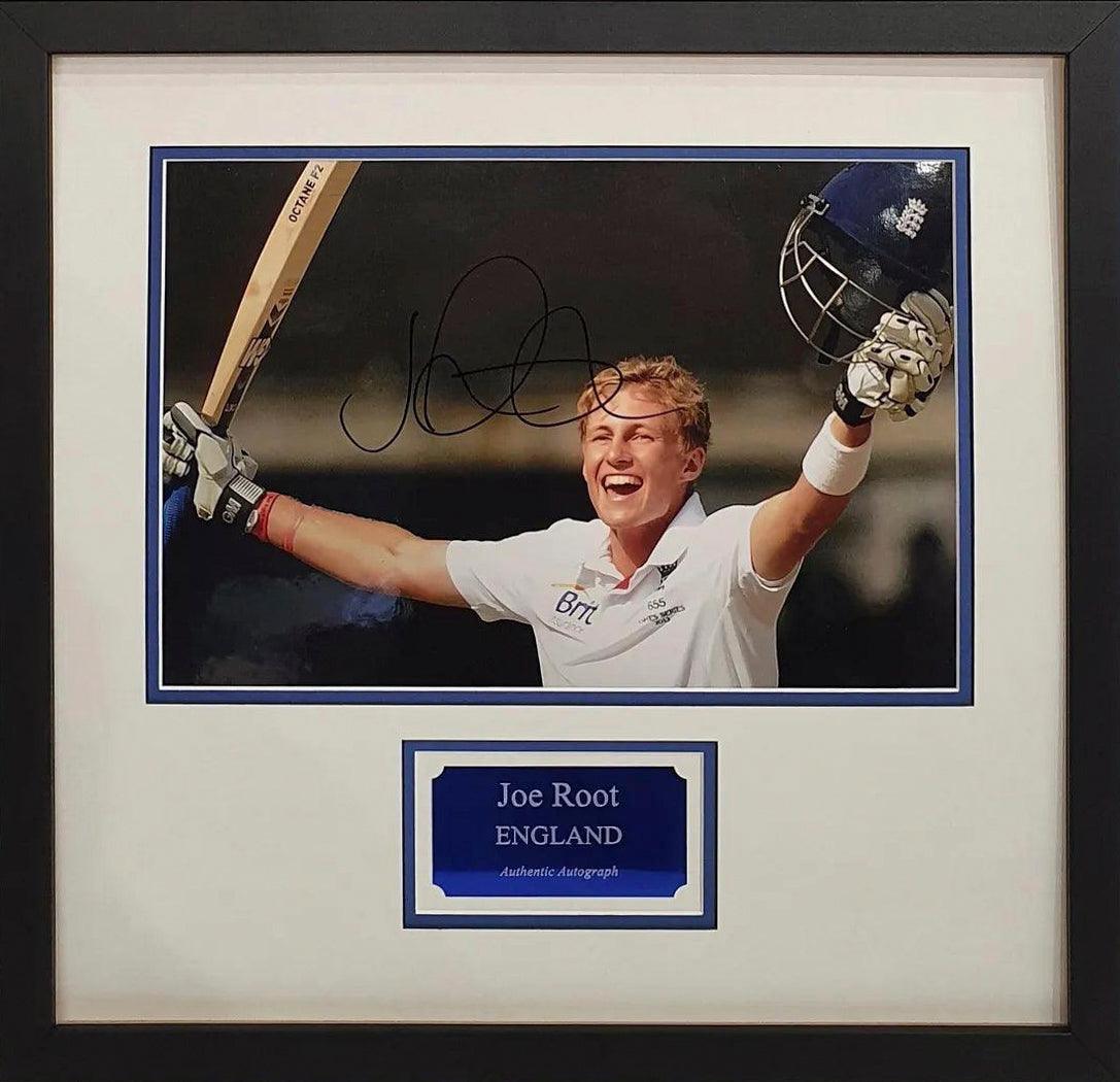 Joe Root Signed & Framed England Photo.