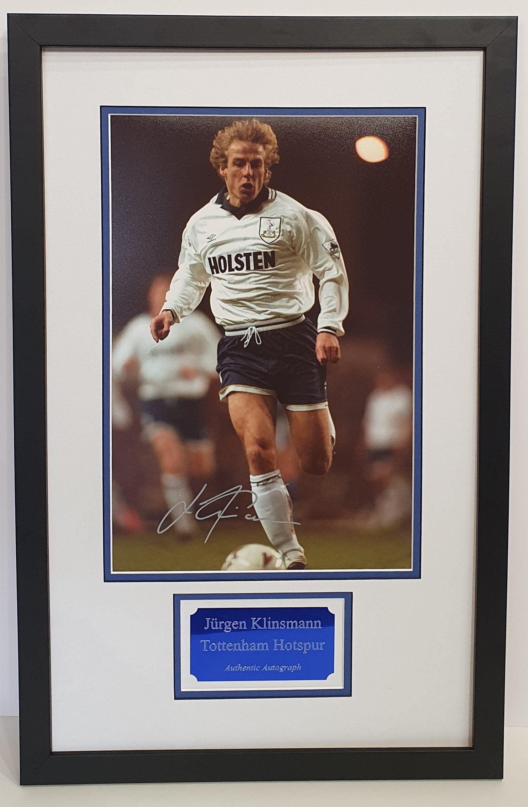 Jurgen Klinsmann Signed Spurs Photo Framed. - Darling Picture Framing