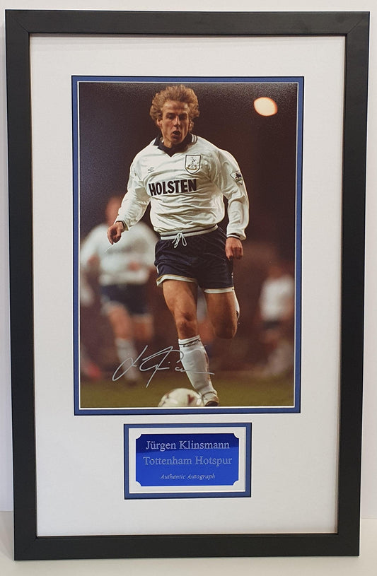 Jurgen Klinsmann Signed Spurs Photo Framed. - Darling Picture Framing