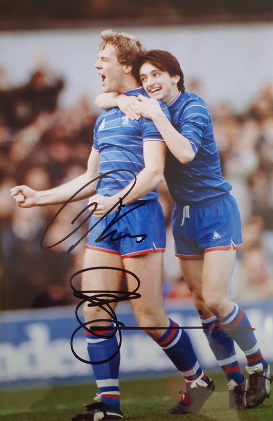 Kerry Dixon & Pat Nevin Signed Chelsea Photo with COA - Darling Picture Framing