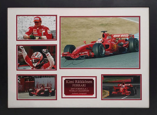 Kimi Raikkonen Signed Ferrari 2007 F1 World Champion Photo - Framed with COA - Darling Picture Framing