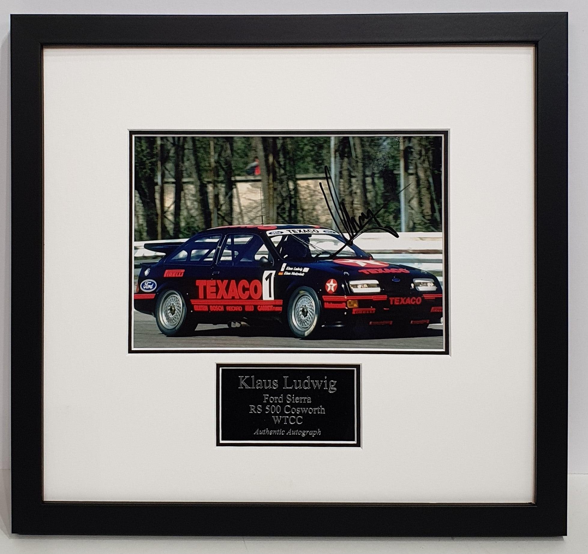 Klaus Ludwig Signed RS 500 Cosworth WTCC Photo Framed. - Darling Picture Framing