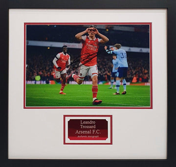 Leandro Trossard Signed Arsenal Photo - Framed with COA - Darling Picture Framing