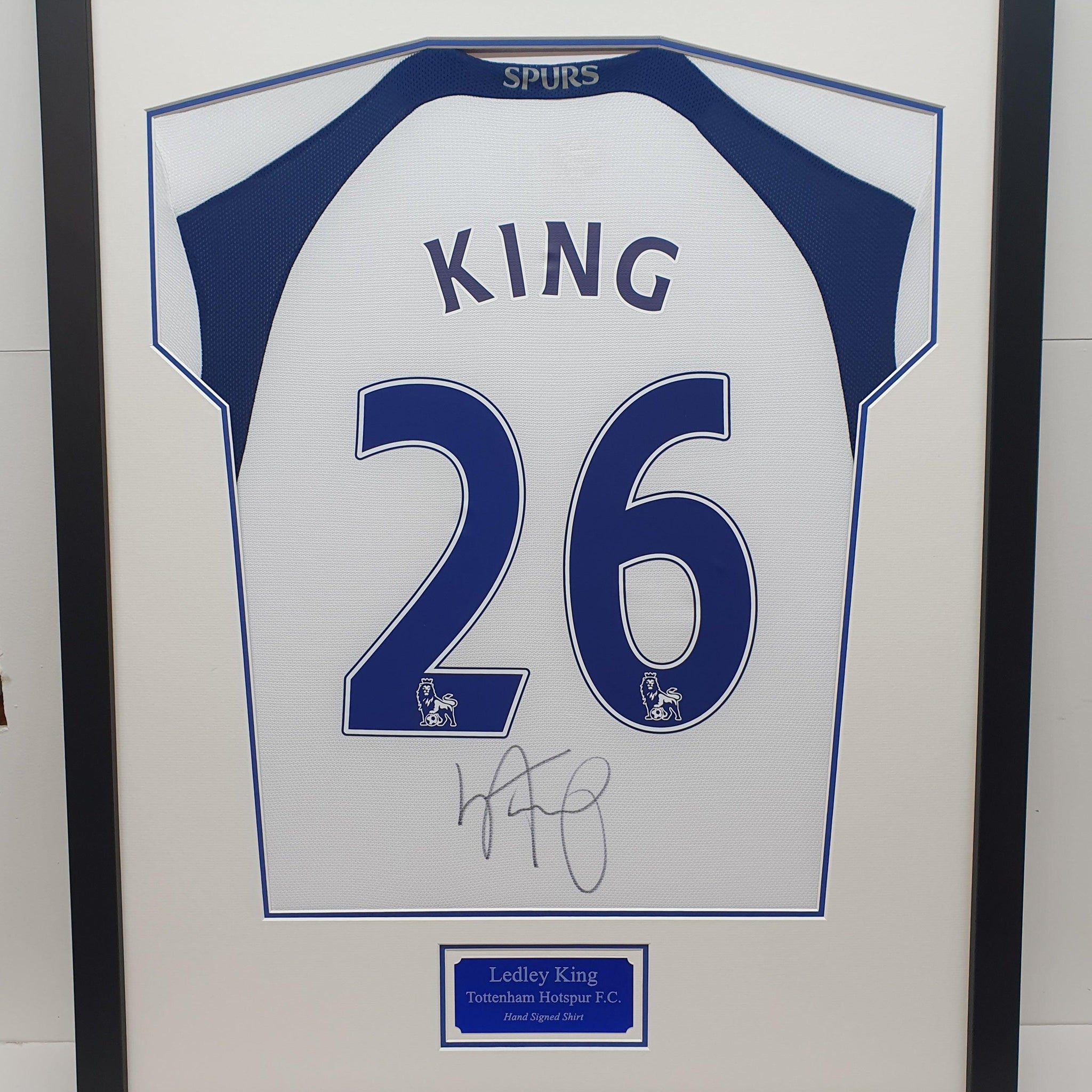 Ledley King Signed Spurs Shirt Framed. - Darling Picture Framing