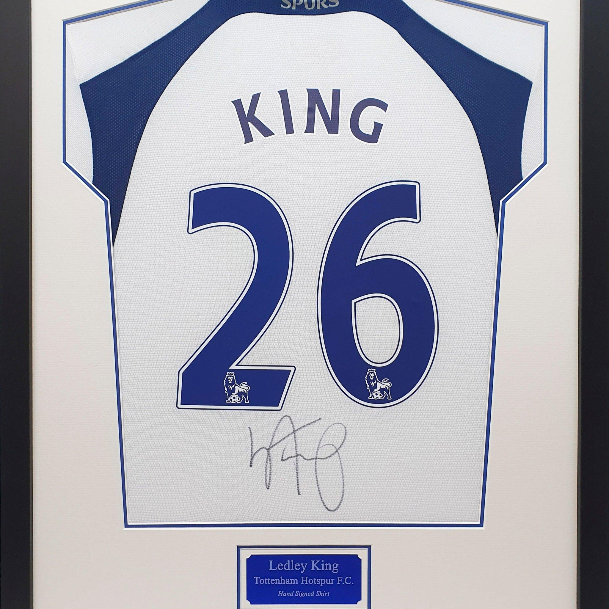 Ledley King Signed Spurs Shirt - Framed with COA - Darling Picture Framing