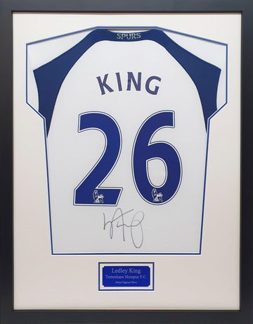 Ledley King Signed Spurs Shirt - Framed with COA - Darling Picture Framing