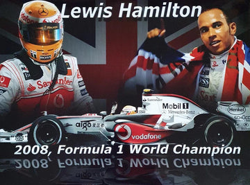 Lewis Hamilton F1 World Champion 2008 unsigned Photo. - Darling Picture Framing