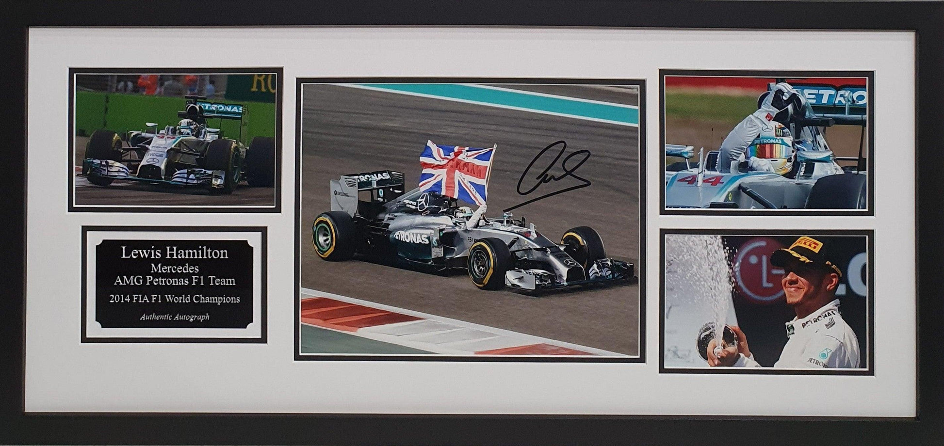 Lewis Hamilton Signed 2014 World Champion Photo - Framed with COA - Darling Picture Framing