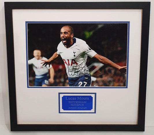 Lucas Moura Signed Spurs Photo Framed. - Darling Picture Framing