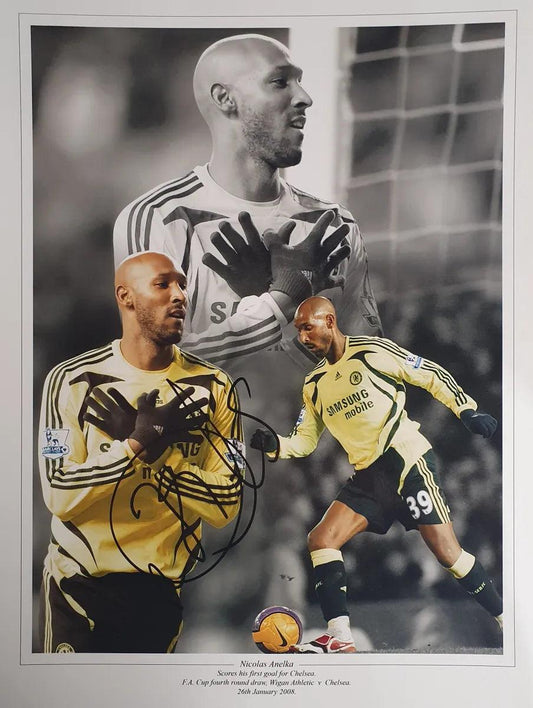 Nicolas Anelka Signed Chelsea Photo. - Darling Picture Framing