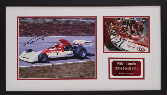 Niki Lauda Signed BRM F1 Photo - Framed with COA - Darling Picture Framing